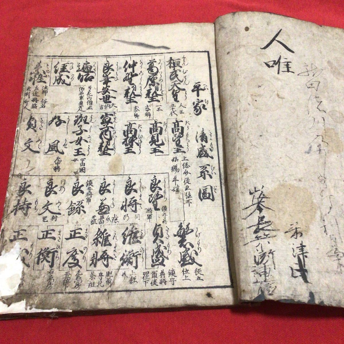 本朝武家大系図 和本 古書 古文書 版本 写本 古版 平家 家系図 古典籍