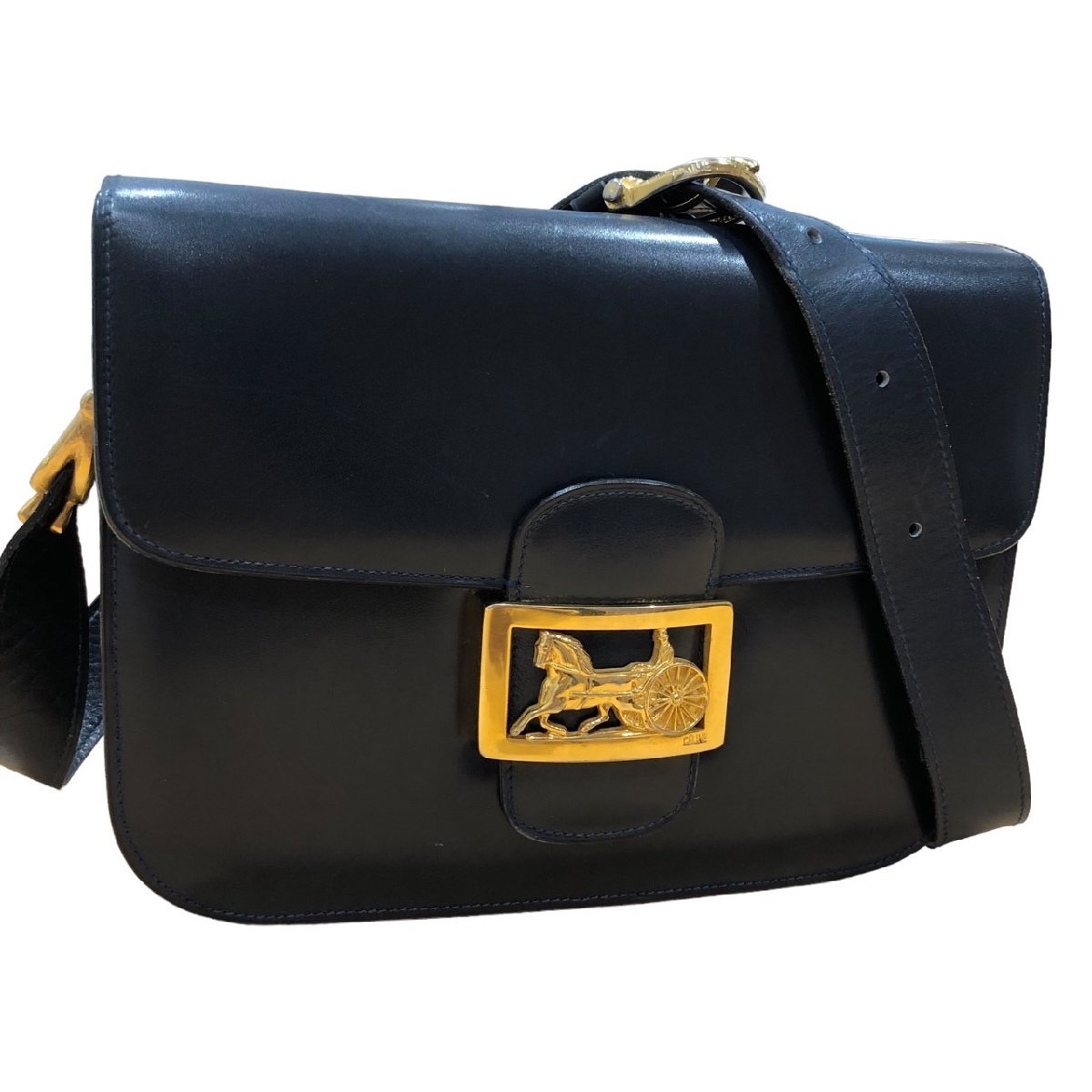  CELINE セリーヌ 馬車金具 サルキー ショルダーバッグ レザー ブラック系(ショルダーバッグ)｜売買されたオークション情報、yahooの商品情報をアーカイブ公開 - オークファン かばん、バッグ