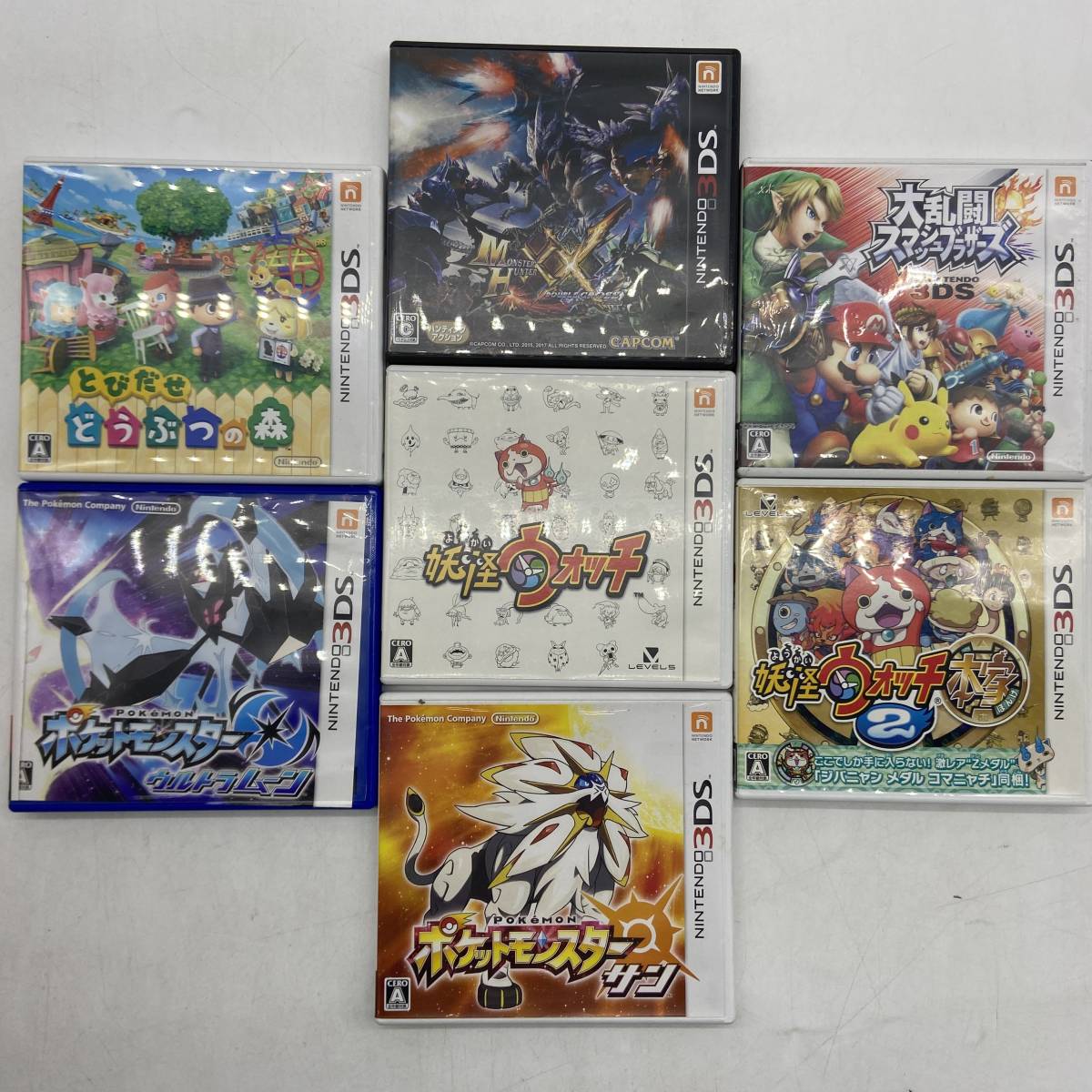 14756)△【1円～】3DS ソフト 7本セット / ポケモン サン・ムーン 妖怪