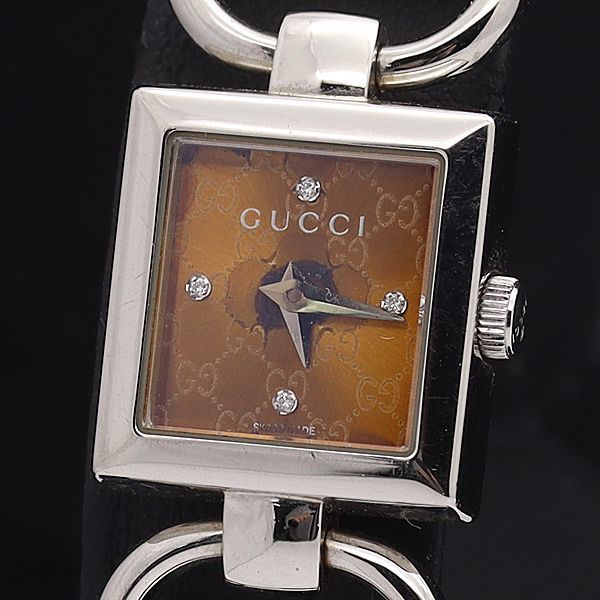 GUCCI 120 スクエア クォーツ 腕時計 グッチ 120 クォーツ 腕時計 スクエア シルバーカラー文字盤