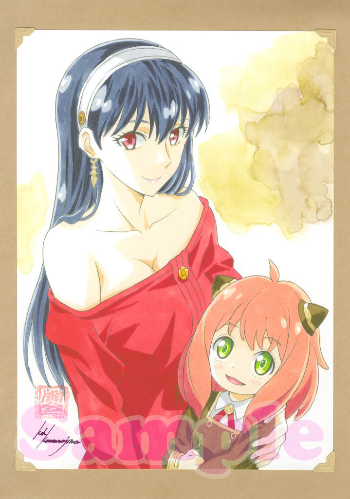 片励会】「SPY×FAMILY/ヨル＆アーニャ」コミケ用色紙原画＋レプリカ
