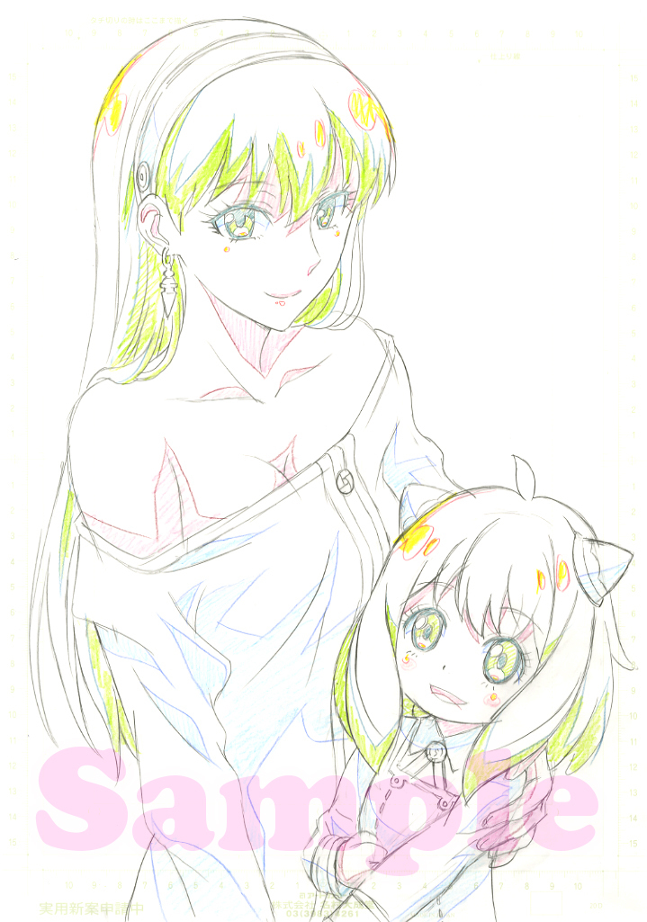 『SPY×FAMILY♡アーニャ』コミケ会場展示用色紙原画＋レプリカ色紙捺印入り 片励会】「SPY×FAMILY/ヨル＆アーニャ」コミケ用色紙原画＋レプリカ
