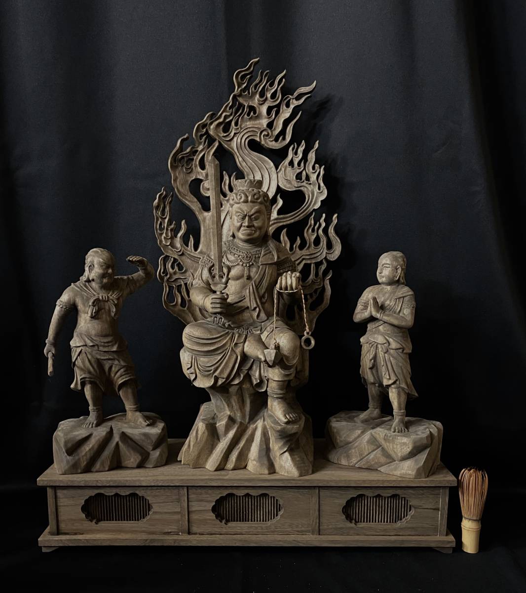 井波彫刻 大型高70cm 仏教工芸品 香樟材 古美術 時代彫刻 木彫仏教