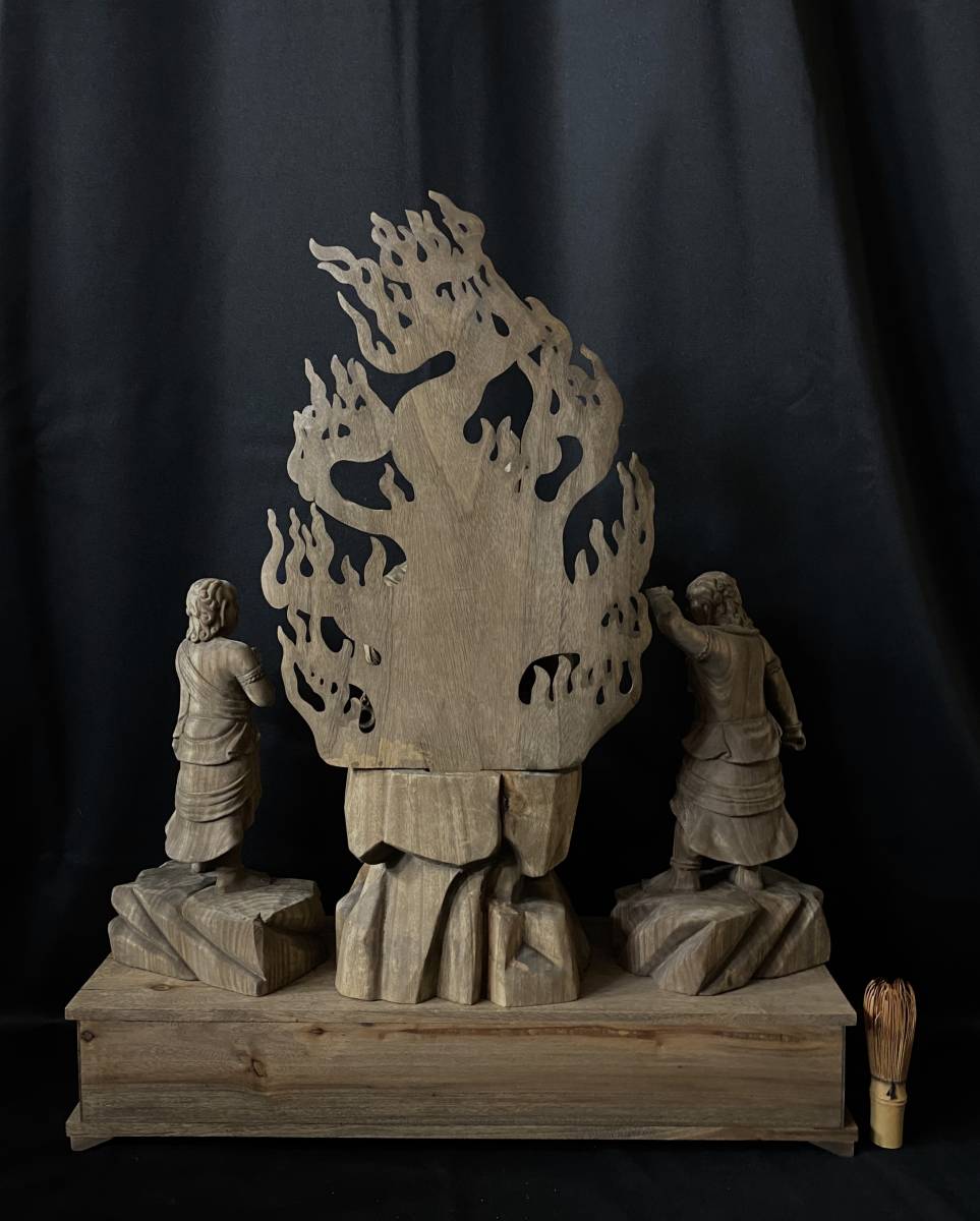 井波彫刻 大型高70cm 仏教工芸品 香樟材 古美術 時代彫刻 木彫仏教