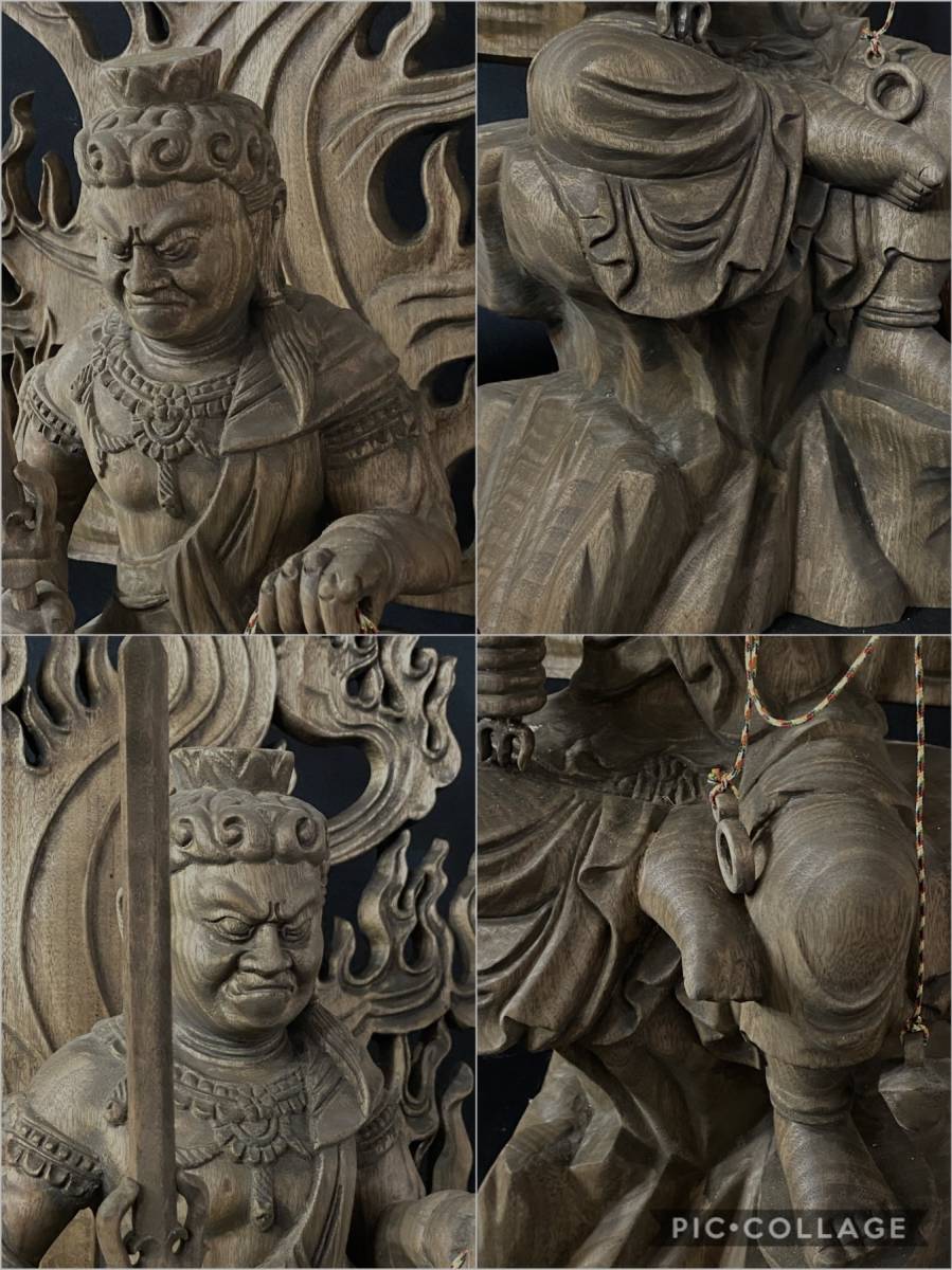 井波彫刻 大型高70cm 仏教工芸品 香樟材 古美術 時代彫刻 木彫仏教