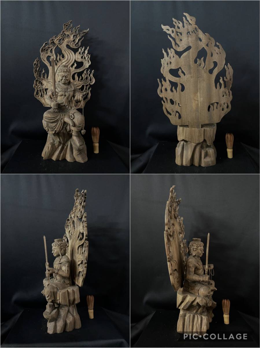 井波彫刻 大型高70cm 仏教工芸品 香樟材 古美術 時代彫刻 木彫仏教