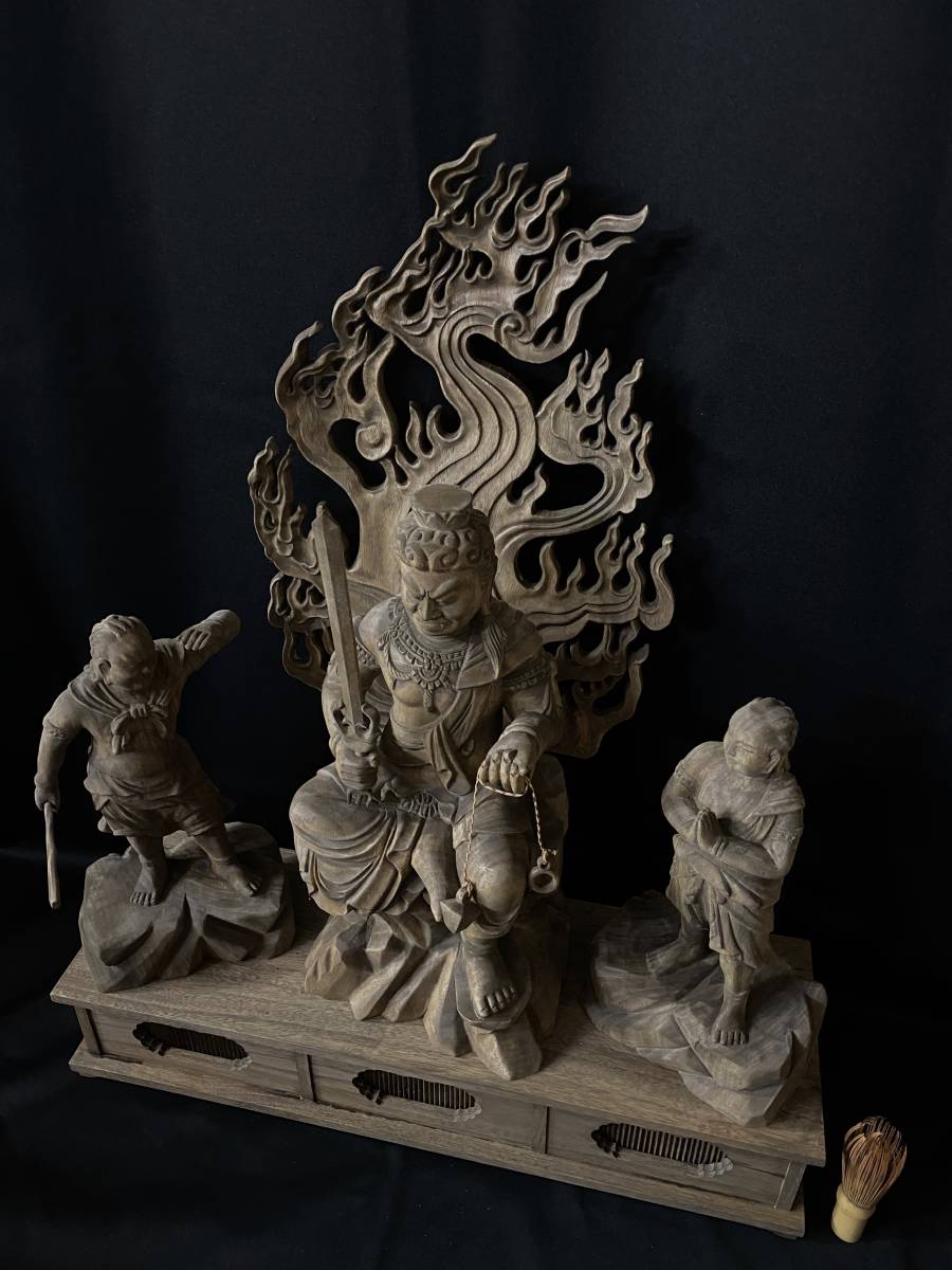 高62cm 井波彫刻 一刀彫り　仏教工芸品　香樟材　木彫仏教　大日如来座像 井波彫刻 大型高70cm 仏教工芸品 香樟材 古美術 時代彫刻 木彫仏教