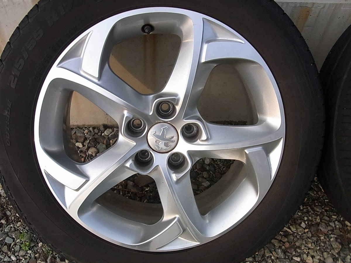 中古品○プジョー 純正 17インチ アルミホイール○ 17×7.0J +46 5H 5穴 