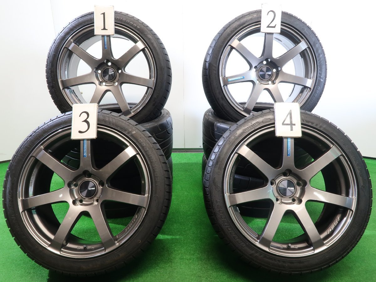 ENKEI PF07 18インチ 8J 114.3 ホイール 4本セット 4本 ENKEI PF07 18インチ 8.5J +45 5H 114.3 ラジアル ナンカン GREEN