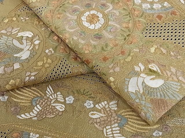 着物屋こころ□極上 袋帯 中国三大刺繍 汕頭刺繍 スワトウ刺繍 相良刺繍