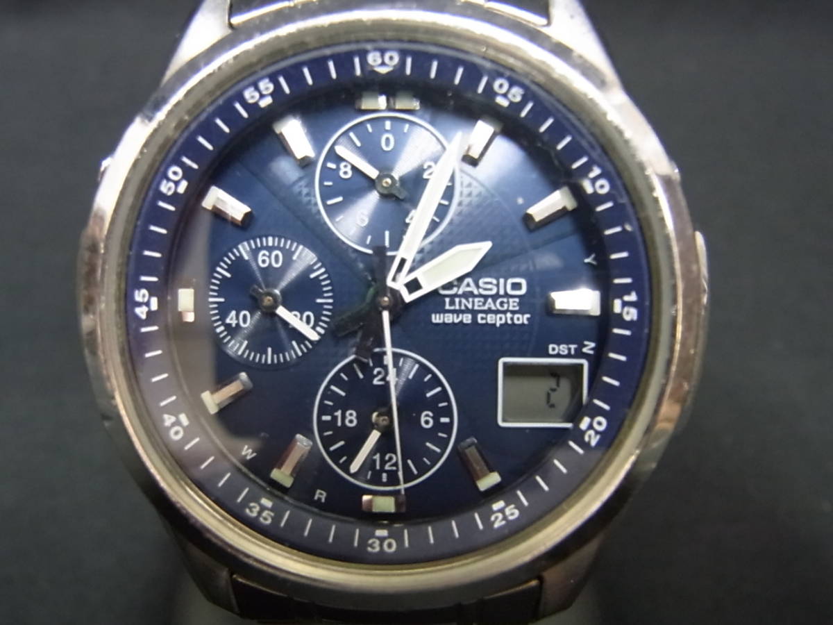 カシオ　CASIO　ウェーブセプター　LIW-500　USED　リニエージ　タフソーラー　青文字盤