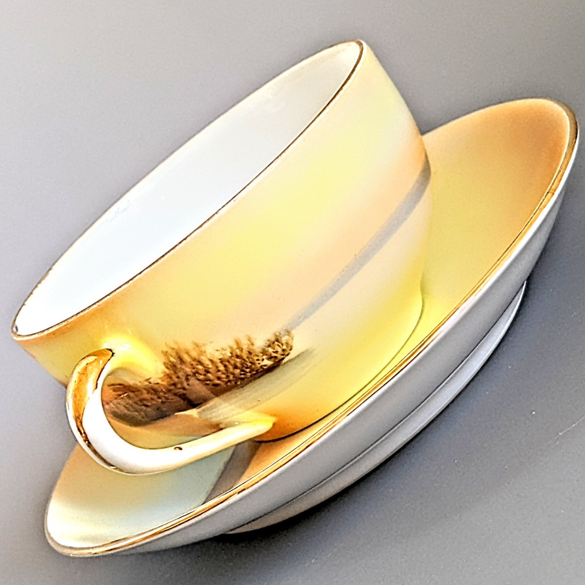 オールドノリタケ 湖畔 オールドノリタケ銘品!! 金盛上コバルト色 