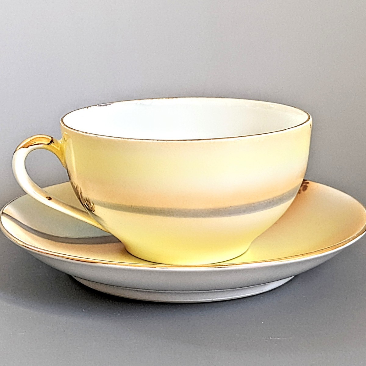 オールドノリタケ 湖畔 オールドノリタケ銘品!! 金盛上コバルト色 
