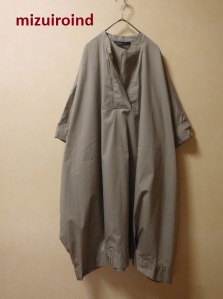 ●mizuiroindミズイロインドプルオーバーシャツワンピース●チュニックワイド