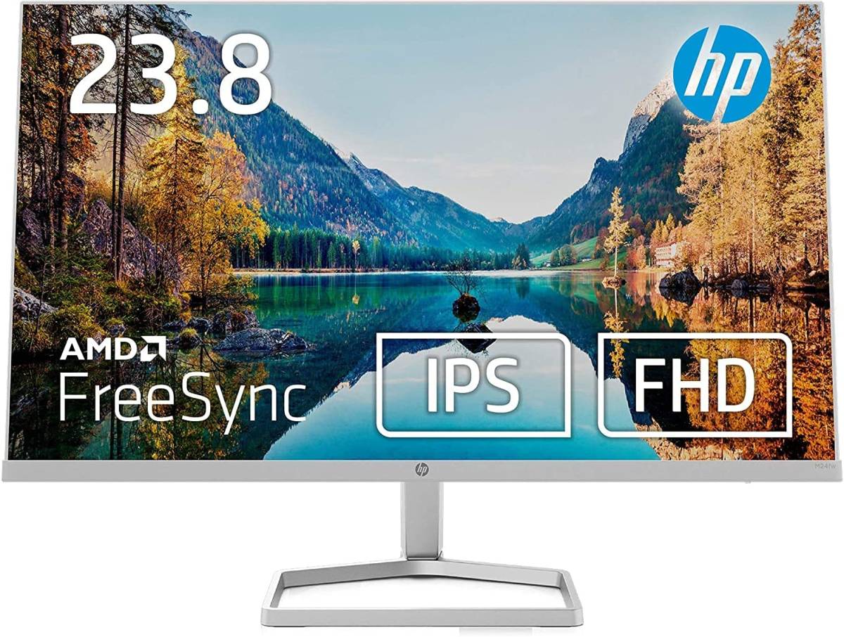 HP モニター 23.8インチ ディスプレイ フルHD 非光沢IPSパネル 超薄型 省スペース スリムベゼル HP M24fw 背面ホワイト