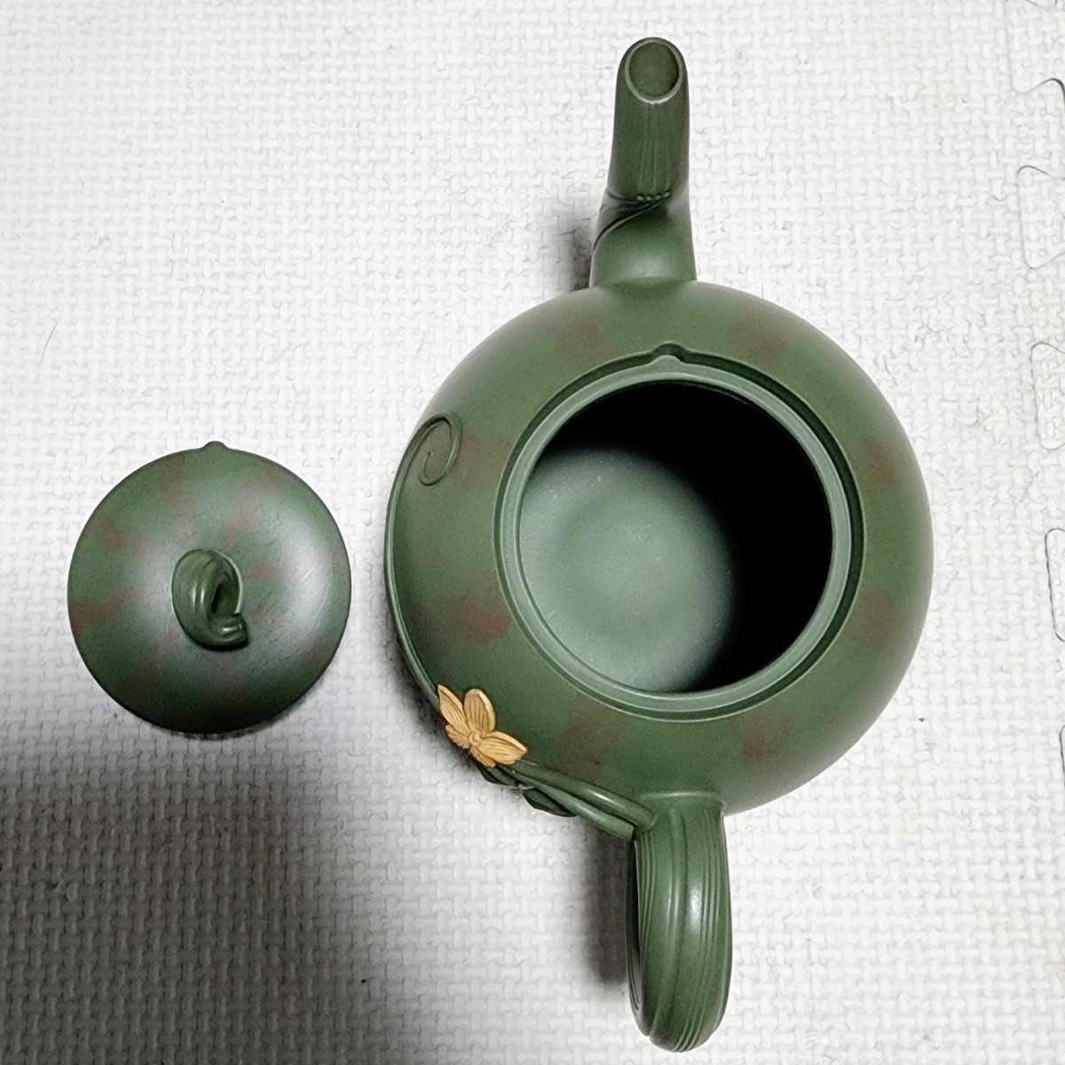 紫砂 急須 中国宜興 煎茶道具 茶器 中国美術 茶道具 西瓜形 高建芳 4客
