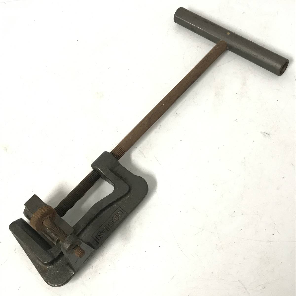 ut12/11【工具】手動ネジ送り式パイプ圧着機 断水機 育良精機？ IS-30AM 特殊工具　DIY　パイプ　圧着機※現状販売◆
