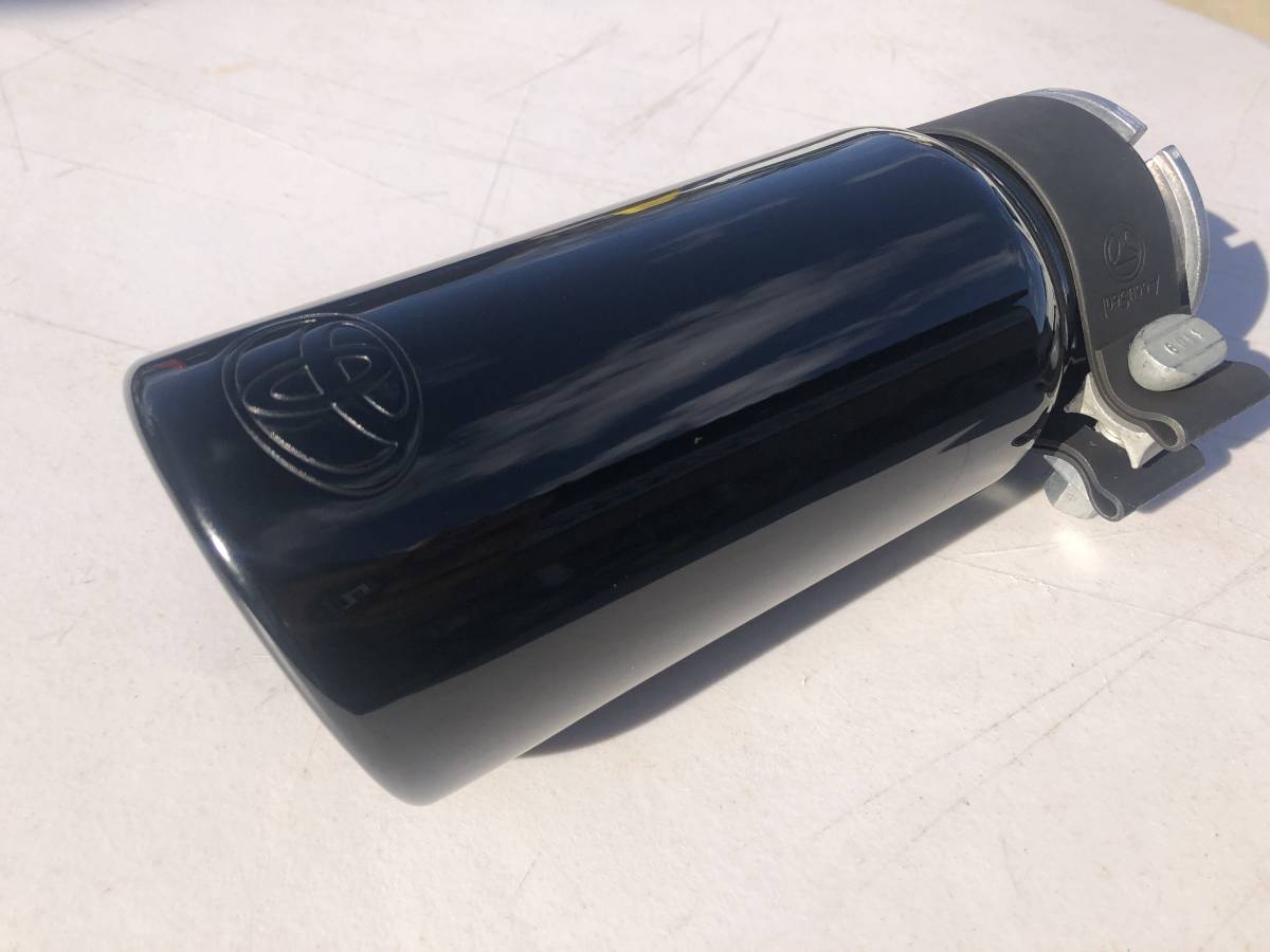 US TOYOTA 純正 汎用 ステンレス エキゾーストチップ マフラーカッター黒 exthaust tip Black Chrome USDM US仕様 TRD tacoma 即納