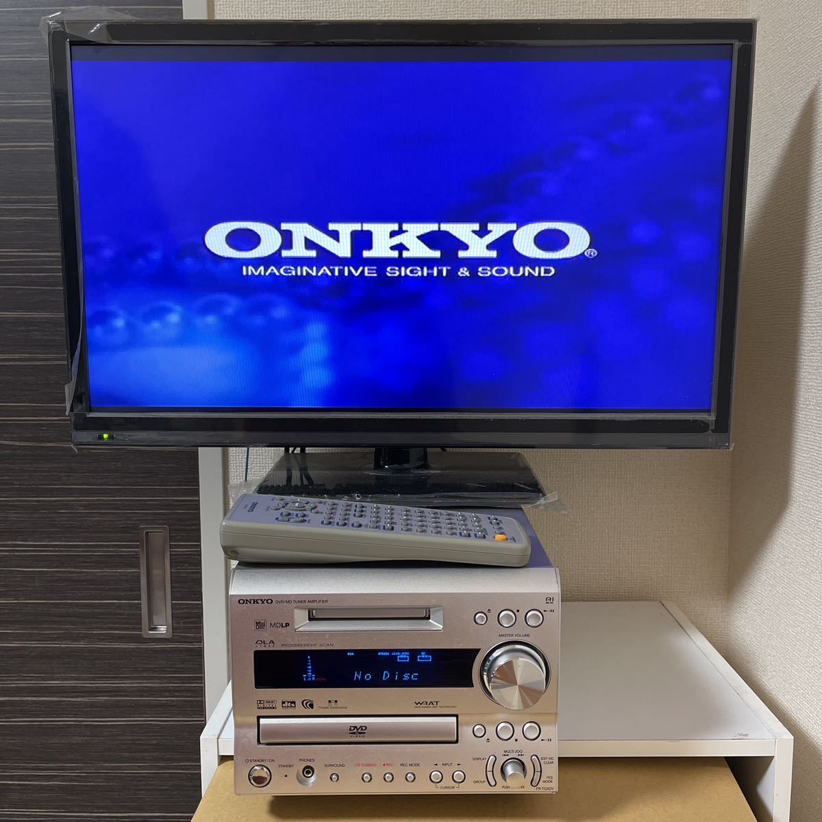 ONKYO オンキョー FR-7GXDV DVD/MD/チューナーアンプ リモコン付