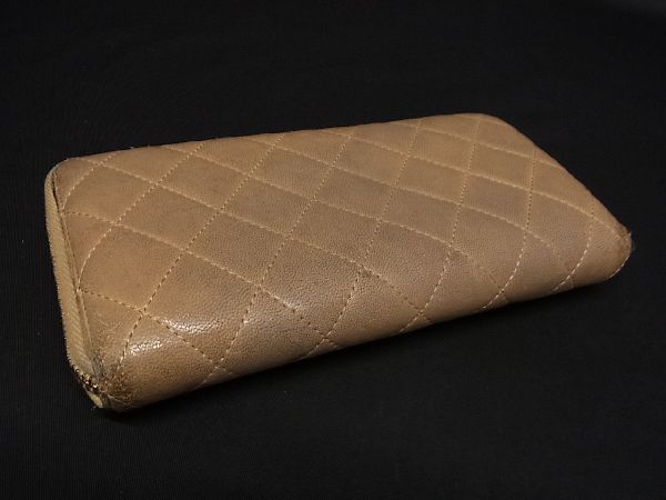 1円 CHANEL シャネル ココマーク マトラッセ ラムスキン ラウンド