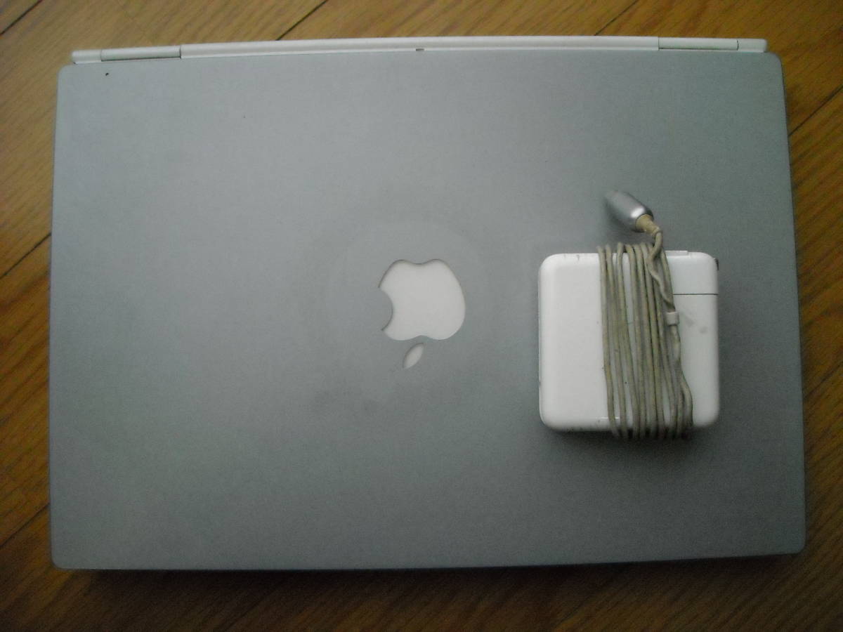 Apple Power Book G4 M8407 チタニウム15型 電源ケーブル付」動作品