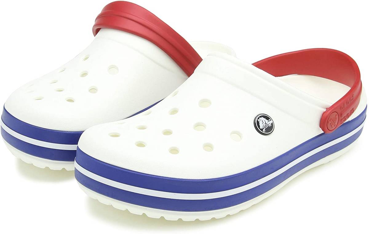 24cm クロックス crocs Crocband Clog クロックバンド クロッグ ホワイト ブルー ジーン M6W8 新品
