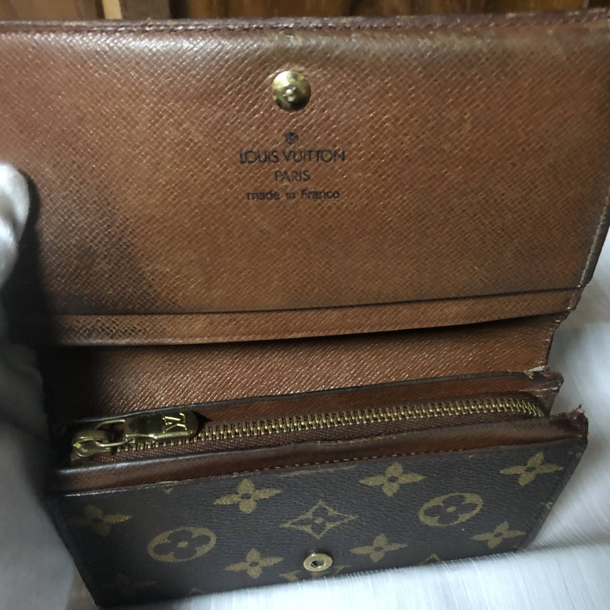 難ありLOUIS VUITTON ◆コンパクト ジップ財布 ◆ルイヴィトン モノグラム ジャンク
