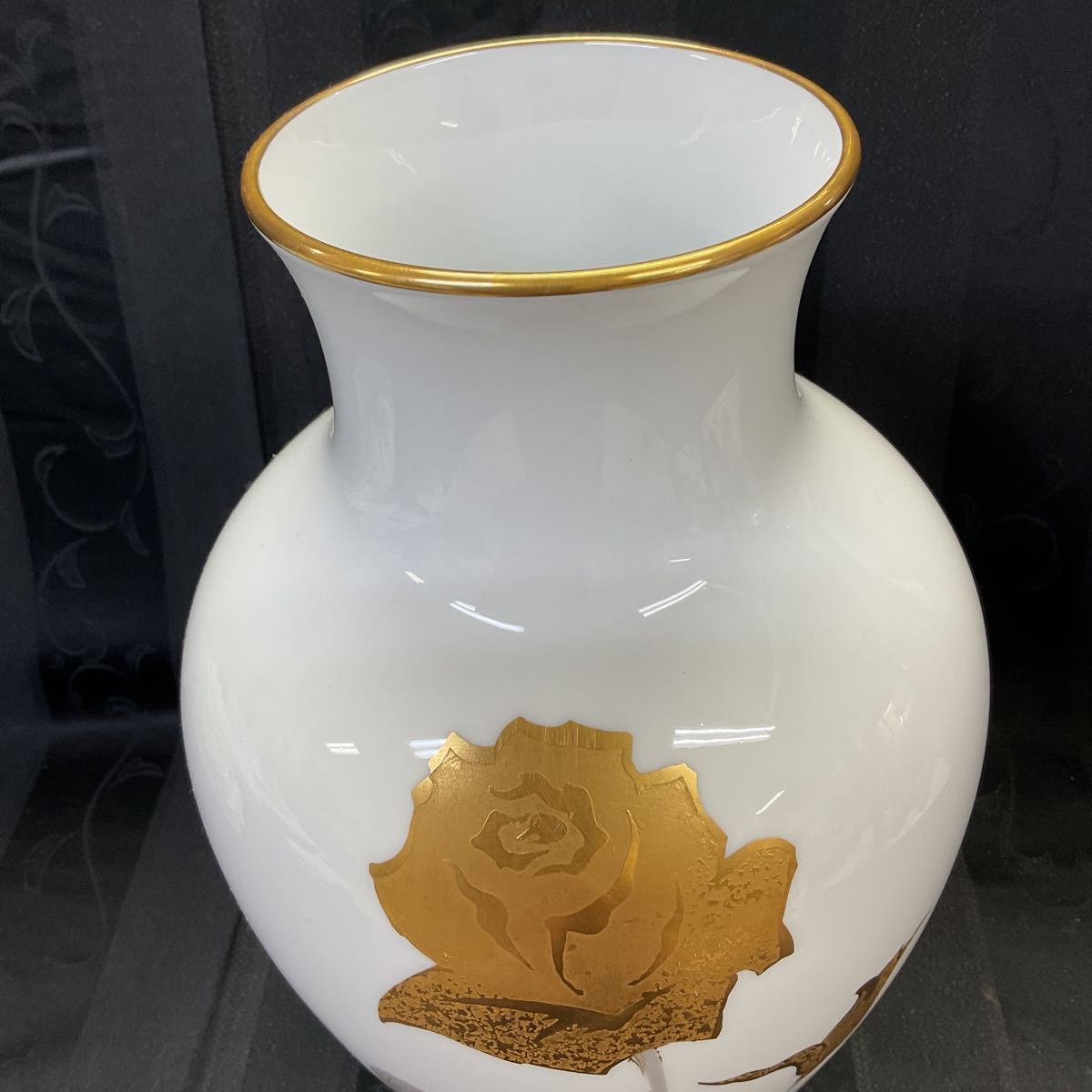 大倉陶園］金蝕バラ 28cm花生 バラ花 花瓶 【公式通販】