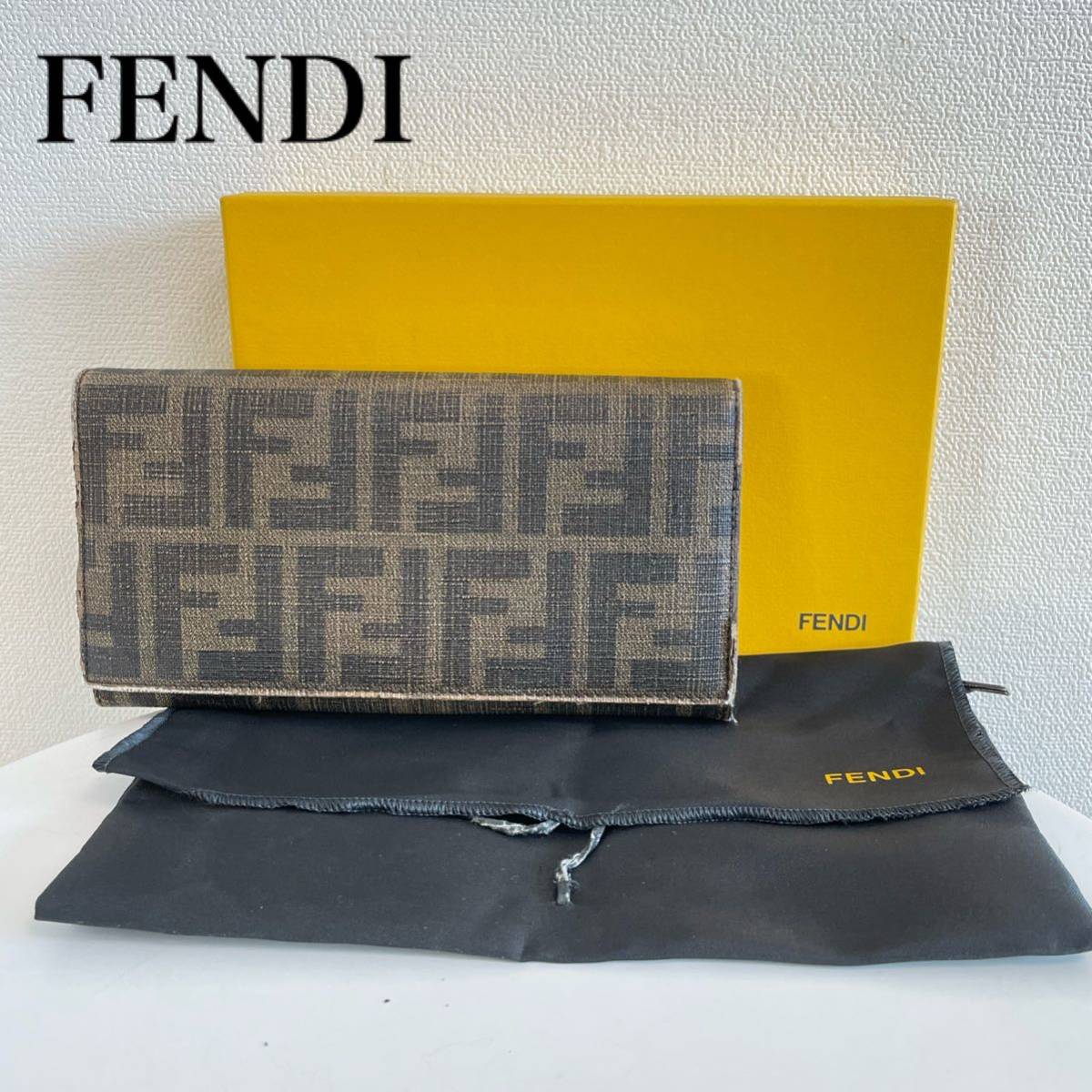 フェンディ ズッカ柄 長財布 FENDI ズッカ ラウンドファスナー