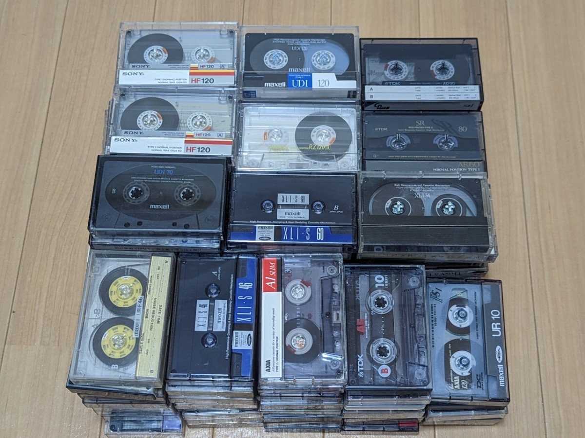 カセットテープ 117本 まとめて ハイポジション1本、ほぼノーマルポジション sr xlis maxell sony victor tdk axia 