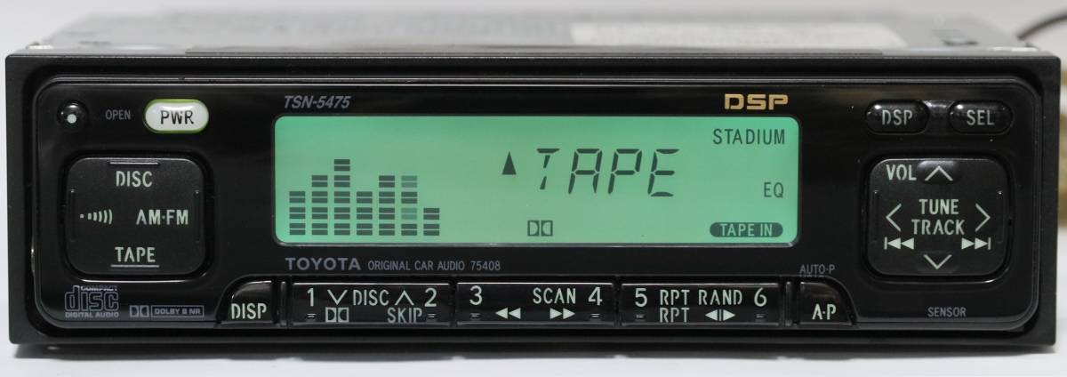 トヨタ純正 TSN-5475 カセットチューナー DSP/EQ/スペアナ 中古良品①