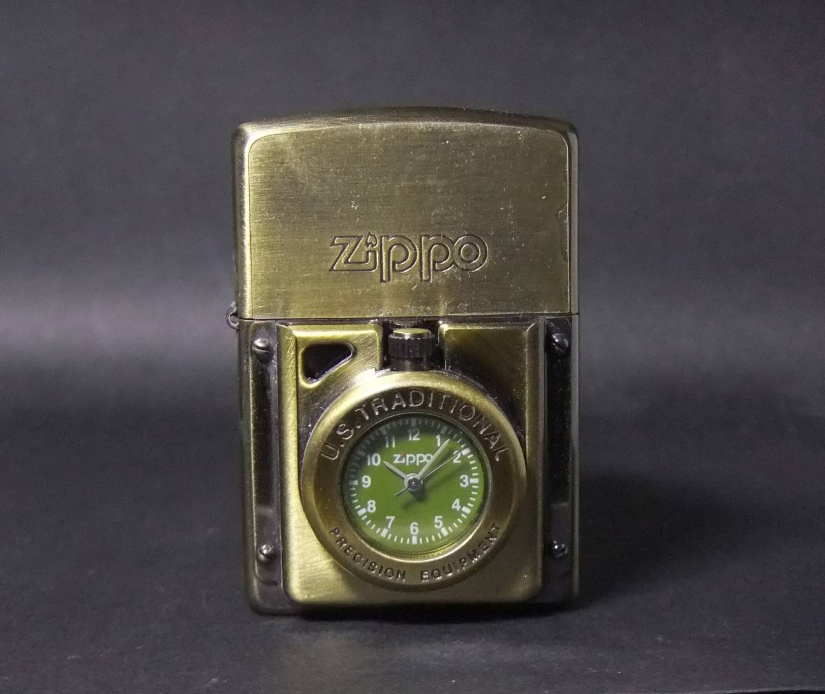 動作品!タイムライト 時計付 ZIPPO U.S. Traditional ト 動作品!タイムライト 時計付 ZIPPO U.S. Traditional ト