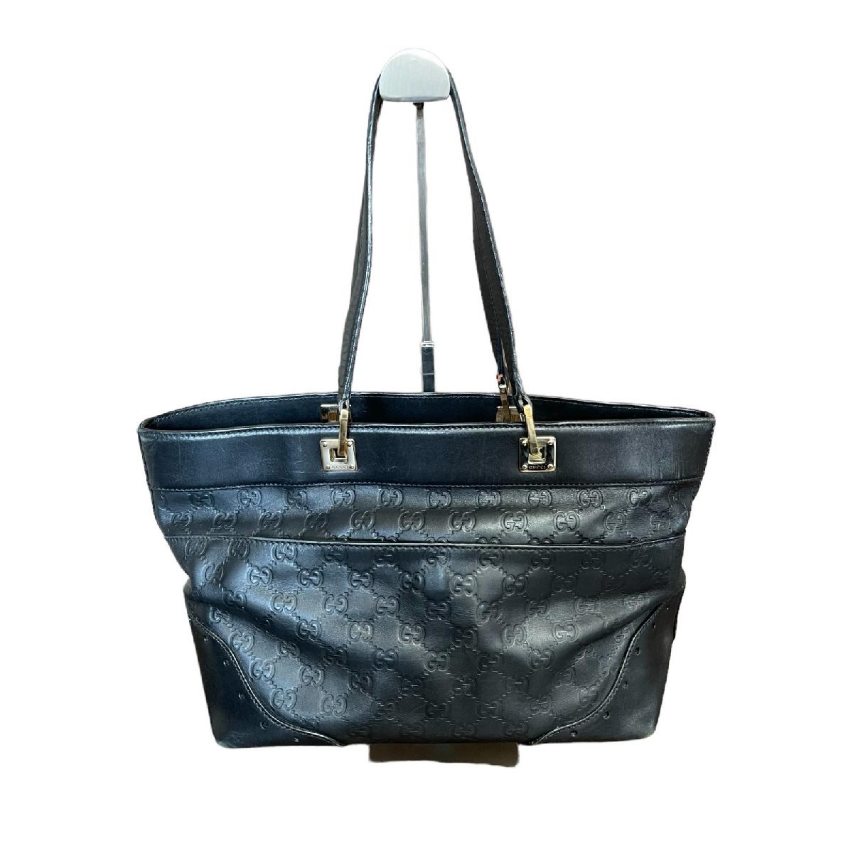 グッチ GUCCI トートバッグ シマ レザー GG GG柄 スーキー ブラック