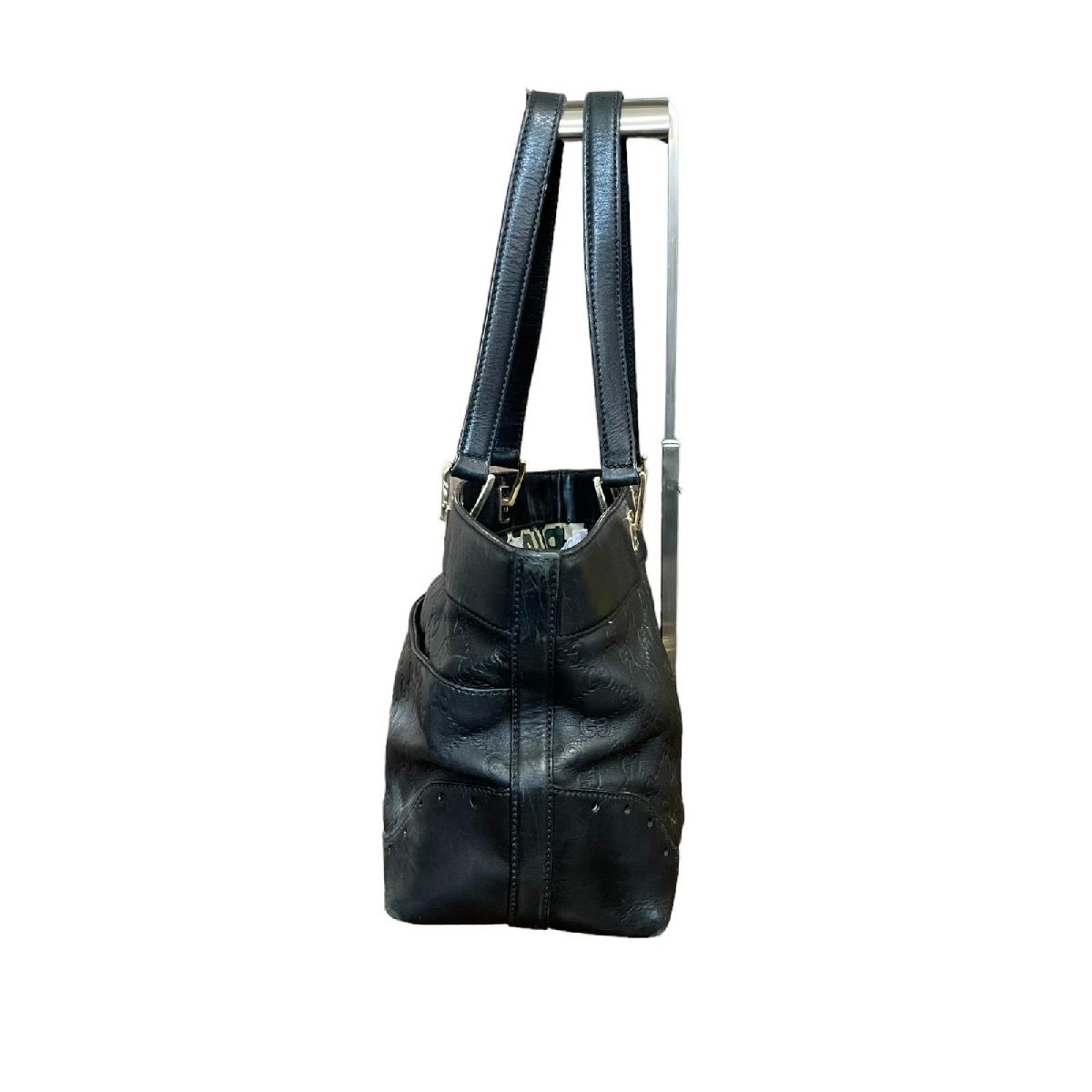 グッチ GUCCI トートバッグ シマ レザー GG GG柄 スーキー ブラック