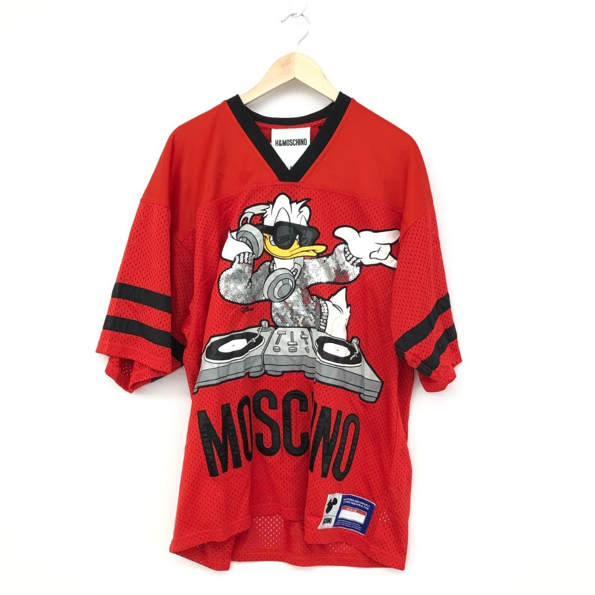 良好◇H&MOSCHINO モスキーノ×H&M 半袖カットソー Lサイズ◇ レッド 