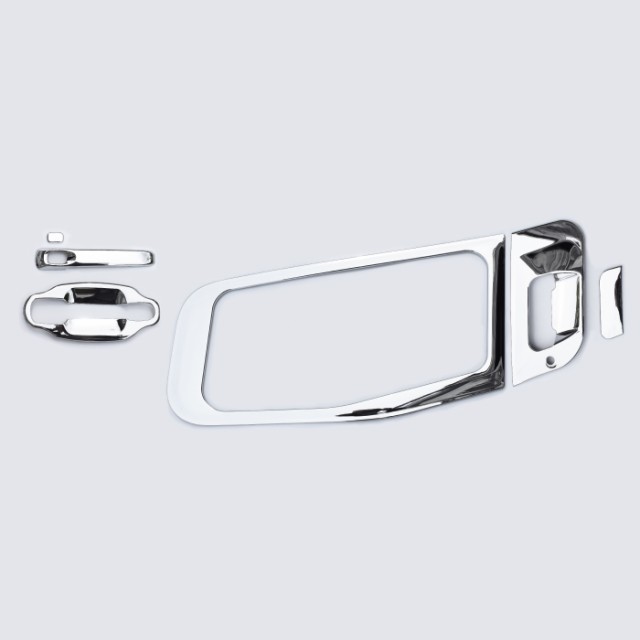 三菱 ふそう17スーパーグレート 07 メッキ ドアハンドルカバー 安全窓 ナビウィンドウ