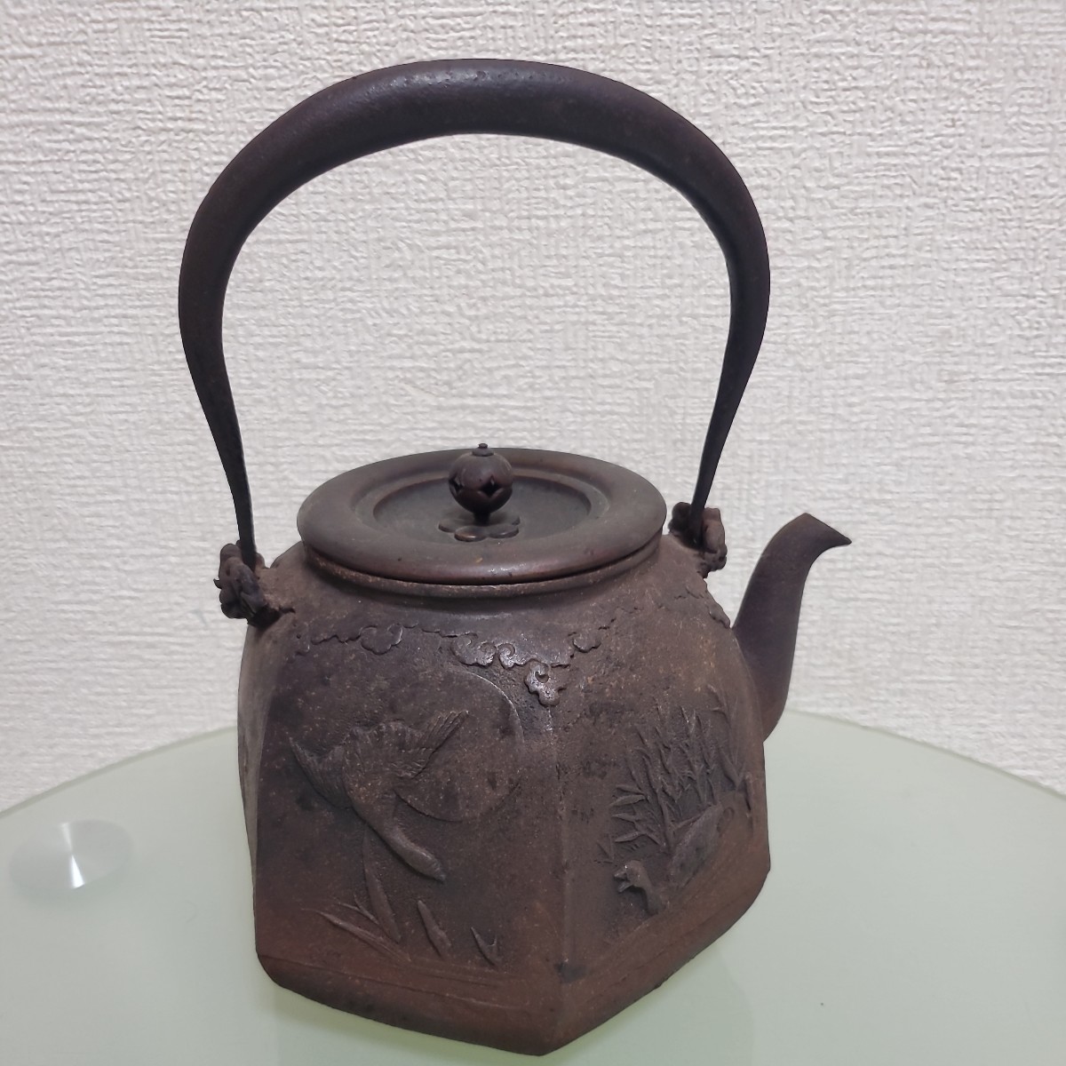 晴寿堂造 煎茶道具 鉄瓶 湯沸かし 鉄壷 骨董 時代物 茶道具 急須 晴寿
