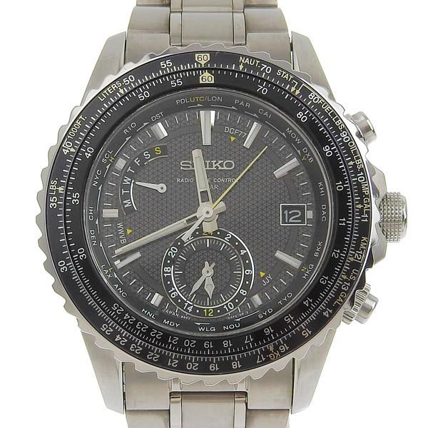 1円 gg SEIKO セイコー ブライツ メンズ ソーラー 腕時計 黒文字盤 