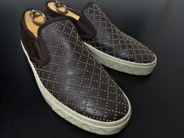 美品 使用回数少 グッチ 6.5 GUCCI ディアマンテ スタッズ コンビ