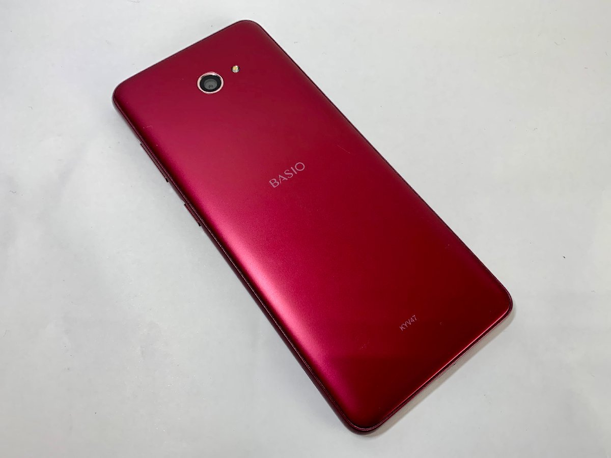 au 京セラ BASIO4 KYV47 ワインレッド 純正充電器付き スマートフォン