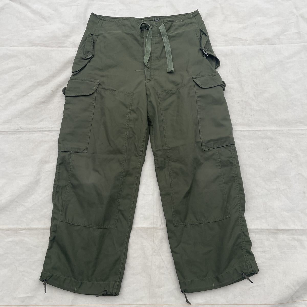 80s カナダ軍 ウィンドオーバーパンツ 実物 army S-S ③ カーゴパンツ 