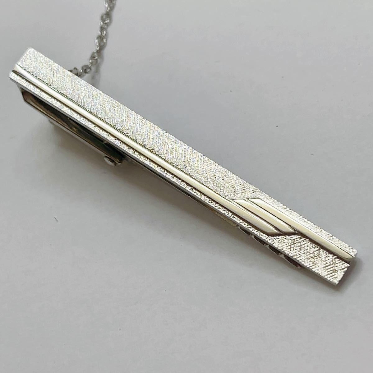 【K10WG刻印有】シンプルこそ魅力 K10WGデザインタイピン 10金ネクタイピン 約5.7グラム 5cm×0.5cm A1625_4