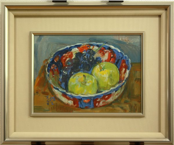 ★新入荷◆山崎修二 「梨と葡萄」 ４号 島根県 浜田市 安来市 希少！フォービズム 油彩★