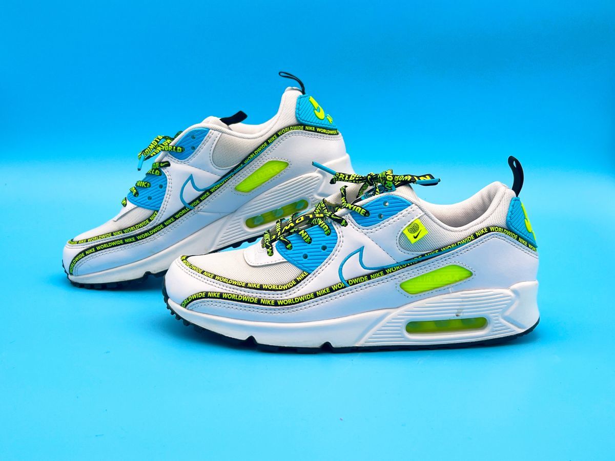 1円スタート☆美品 27.5cm NIKE AIR MAX 90 SE WORLD WIDE WHITE 
