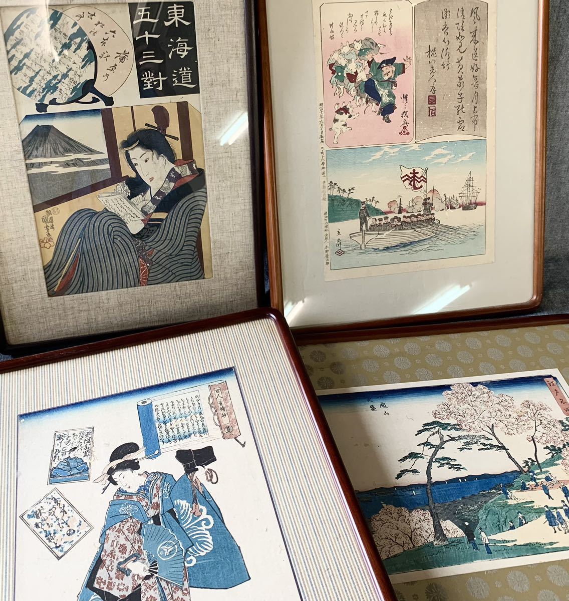 錦絵 | 保存良い 中判 浮世絵四点を額装 あかんべえ」橋口五葉編 2026