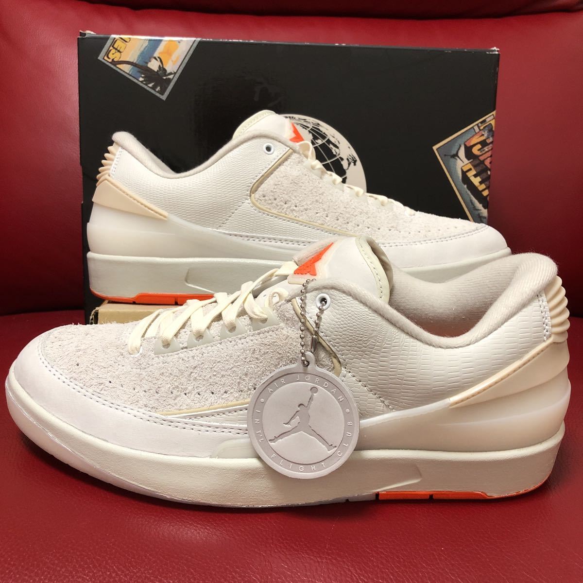 Nike Air Jordan 2 Low Sail/Light Bone and Mandarin US10/28cm 