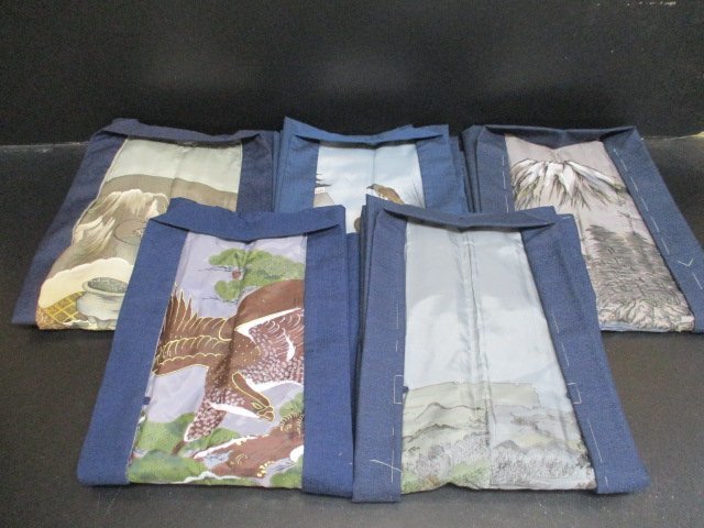 送料無料】アンティーク 開き 名古屋帯 黒 水色 黄色 バラ 刺繍 大正