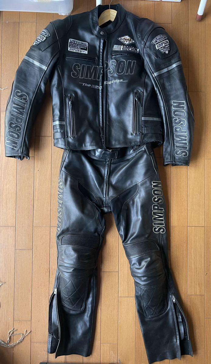 simpson 廃盤 本革ジャケットL 本革パンツM 連結可能 美品 1円スタート