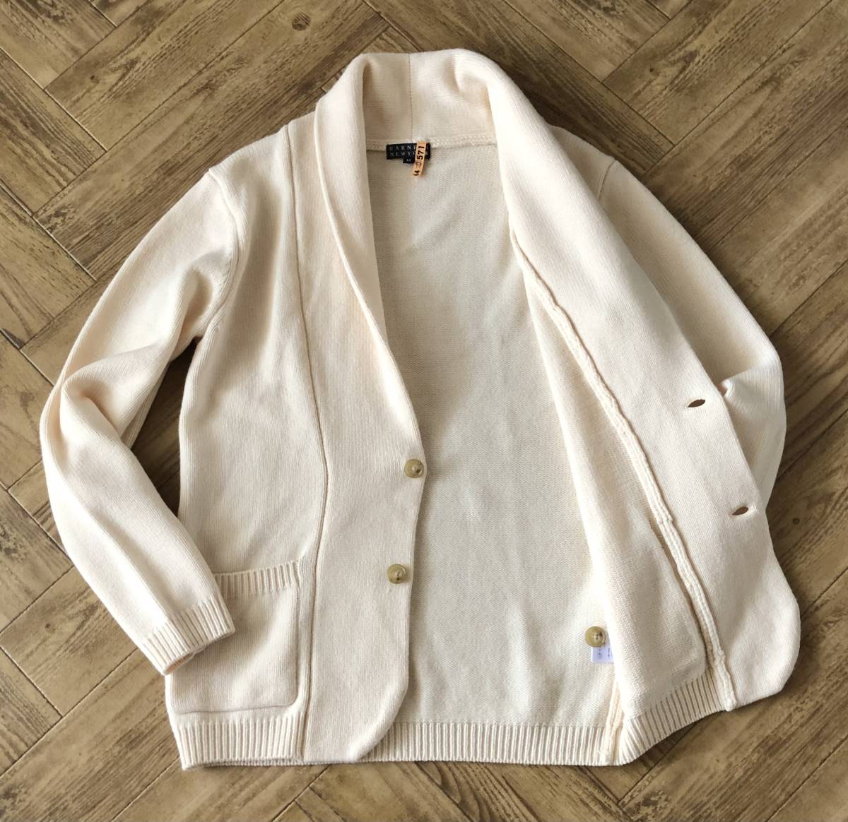 E08『バーニーズニューヨーク BARNEYS』ショールカラー ニット