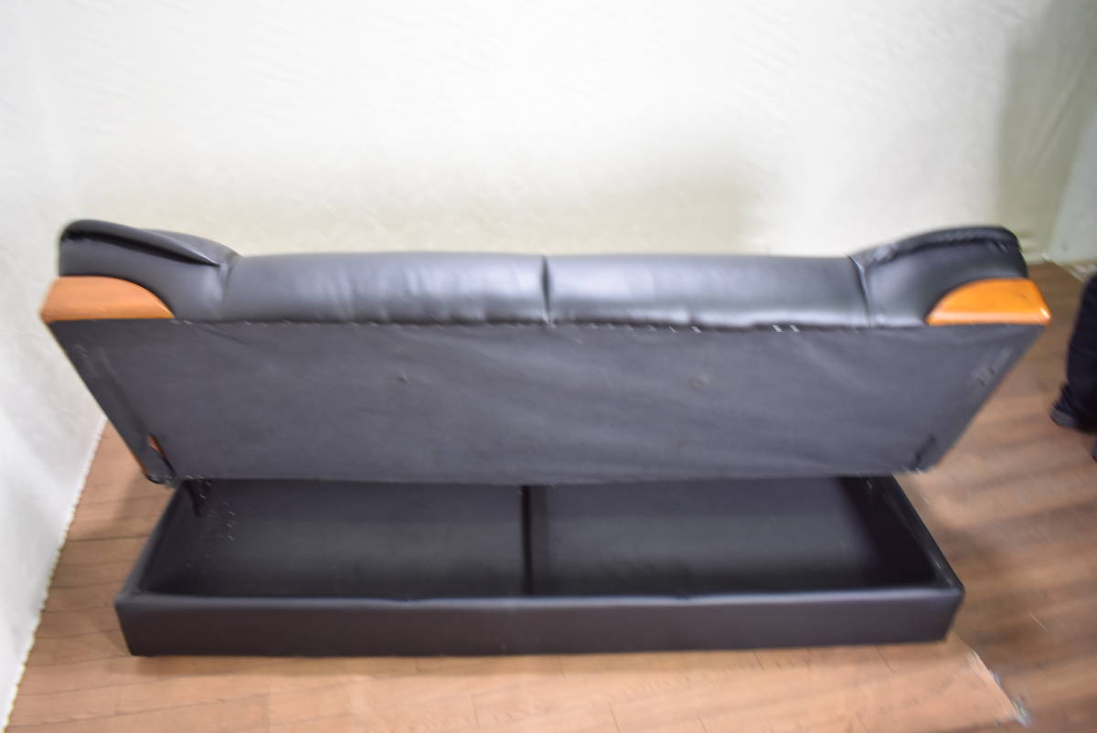 ソファベッド 座面下収納付き 二人掛け/セミダブルサイズ 幅約190cm ソファベッド 座面下収納付き 二人掛け/セミダブルサイズ 幅約190cm